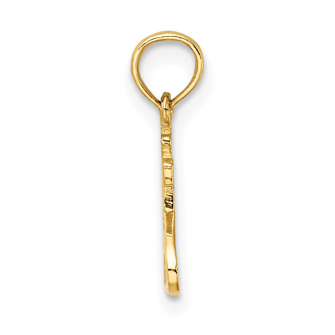 14K Polished and Engraved TRY JESUS Charm-K8380
