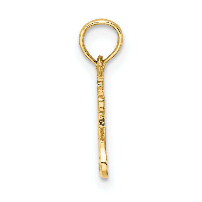 14K Polished and Engraved TRY JESUS Charm-K8380