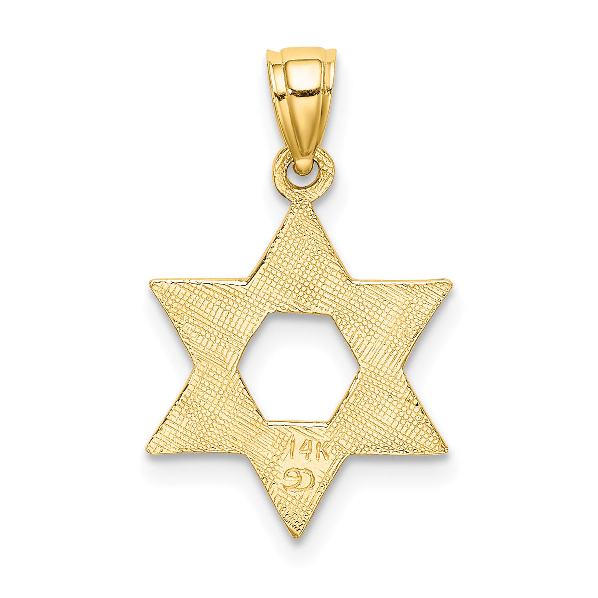 14K Engraved Swirls Star Of David Charm-K8383