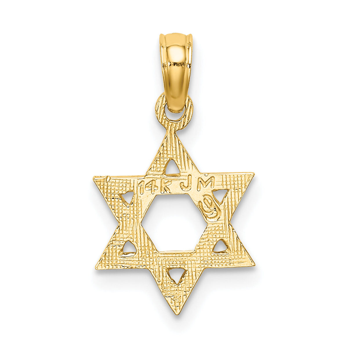 14K Engraved Star Of David Charm-K8384