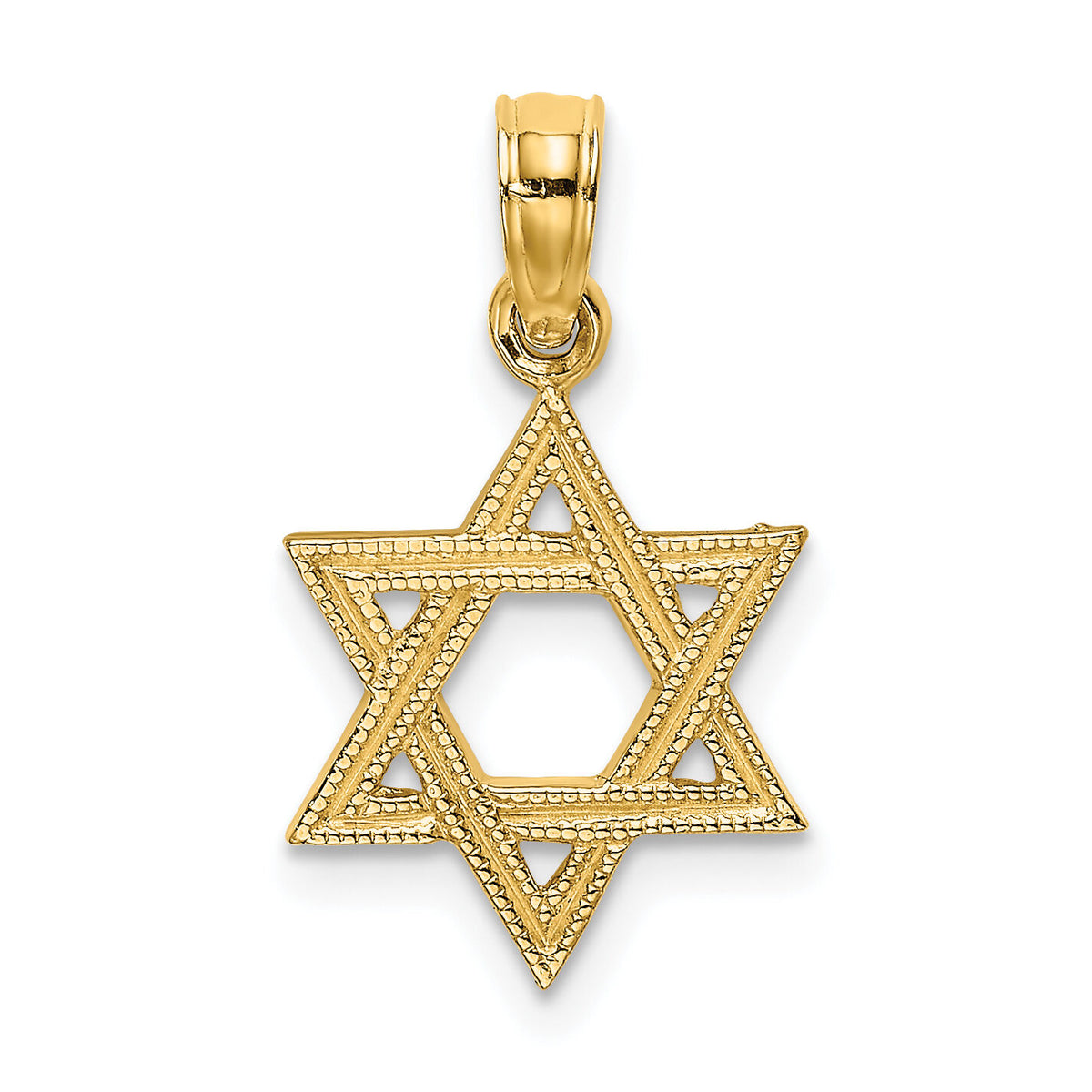 14K Engraved Star Of David Charm-K8384