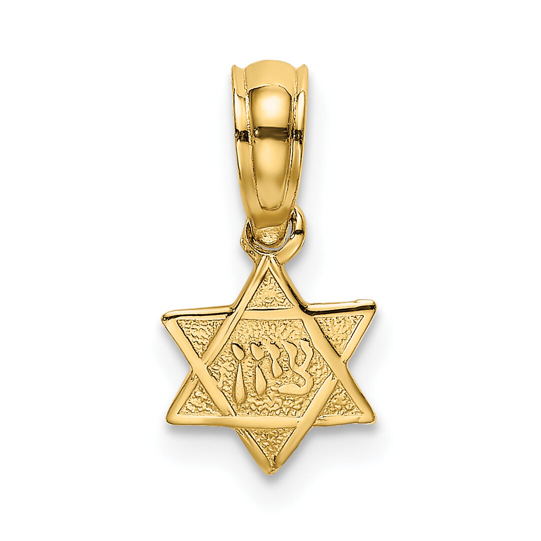 14K Engraved Mini Star Of David Charm-K8386