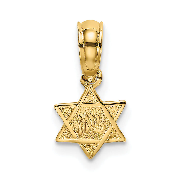14K Engraved Mini Star Of David Charm-K8386