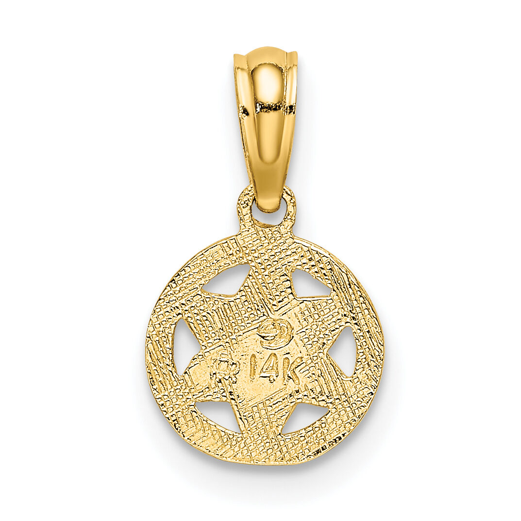 14K Engraved Star Of David Charm-K8387