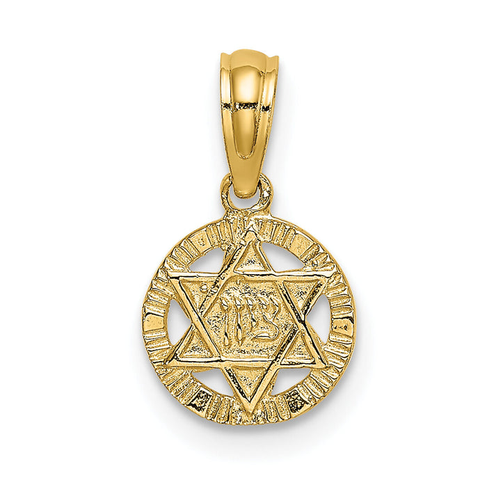 14K Engraved Star Of David Charm-K8387