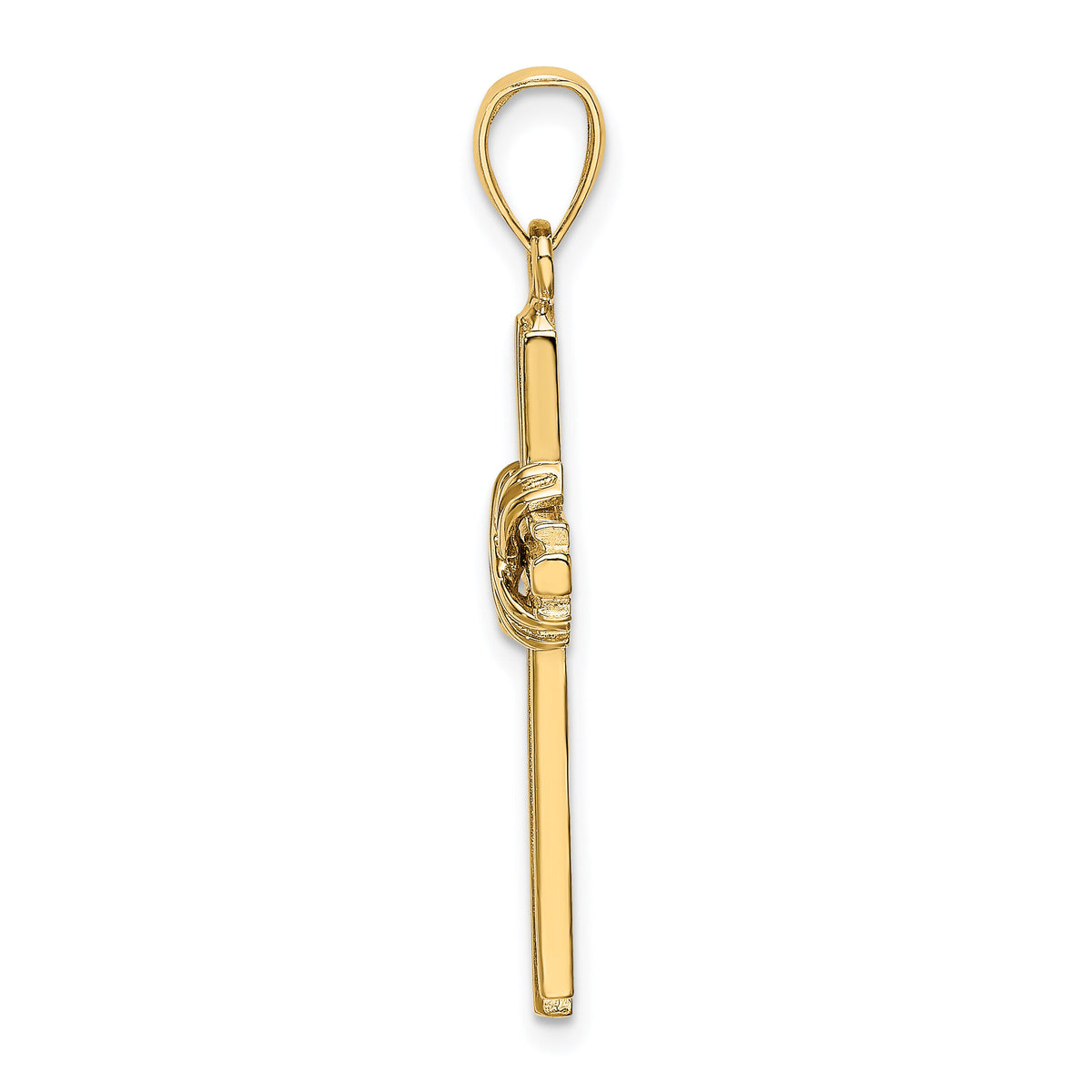 14K Beaded Center Design Cross Charm-K8390