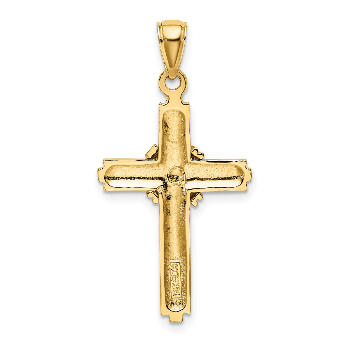 14K Beaded Center Design Cross Charm-K8390