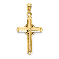 14K Beaded Center Design Cross Charm-K8390