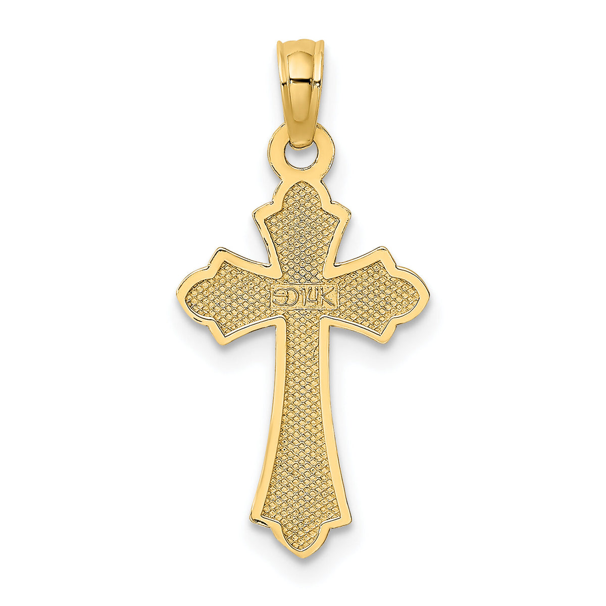 14K Polished Cross w/ Heart Charm-K8391