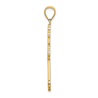 14K Flower Center Scroll Cross Charm-K8392