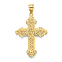 14K Flower Center Scroll Cross Charm-K8392