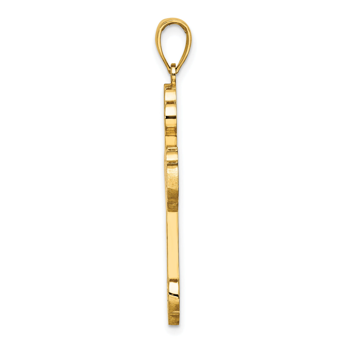 14K Scroll Cross W/ Sunburst Center Charm-K8393