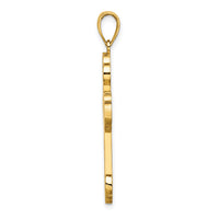 14K Scroll Cross W/ Sunburst Center Charm-K8393