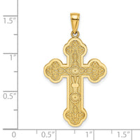 14K Scroll Cross W/ Sunburst Center Charm-K8393