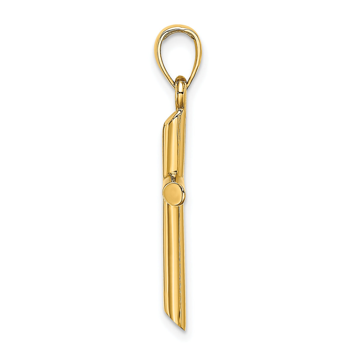 14K Polished Cylinder Cross Charm-K8395