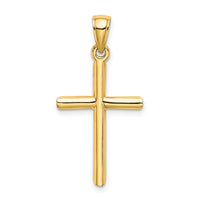 14K Polished Cylinder Cross Charm-K8395