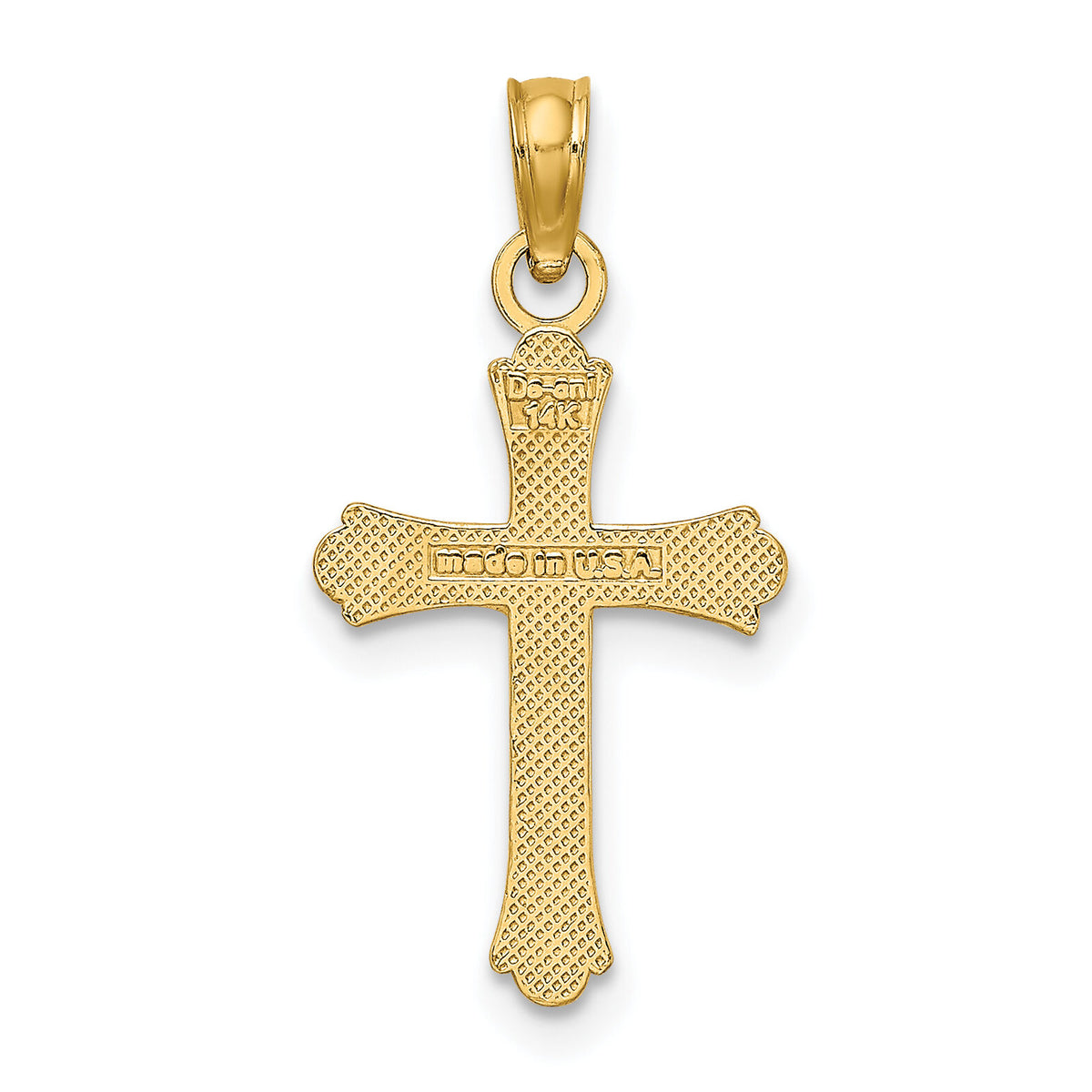 14K 2-D  Polished Cross Charm-K8396