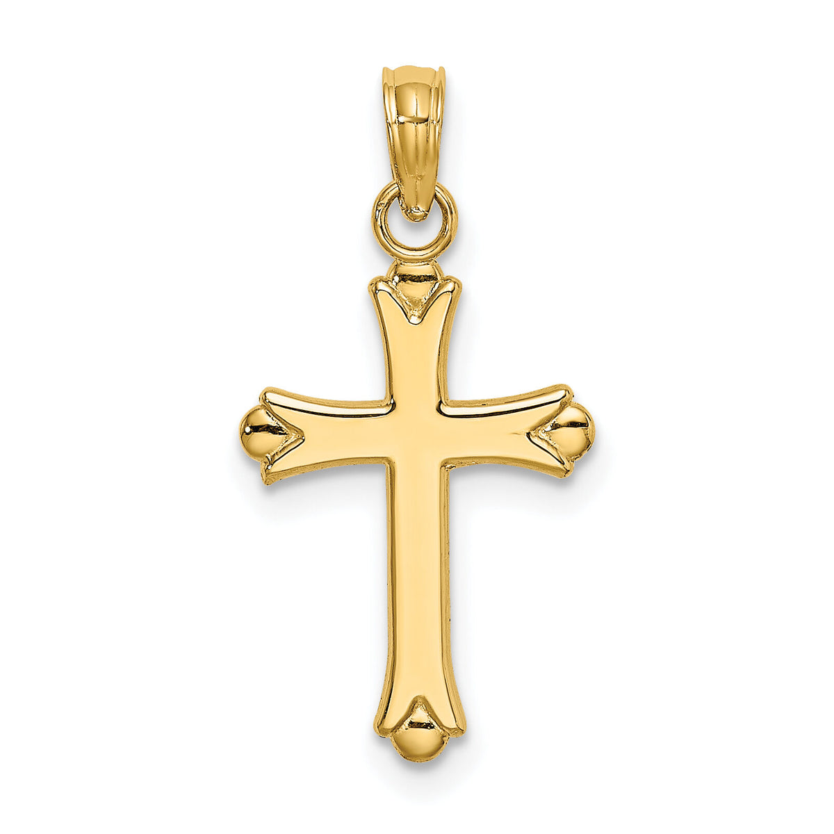 14K 2-D  Polished Cross Charm-K8396