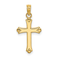 14K 2-D  Polished Cross Charm-K8396