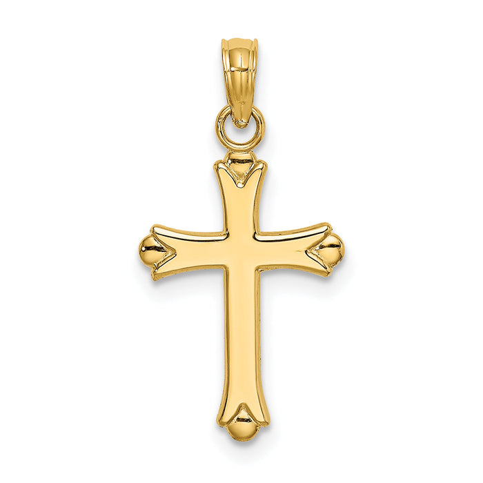 14K 2-D  Polished Cross Charm-K8396