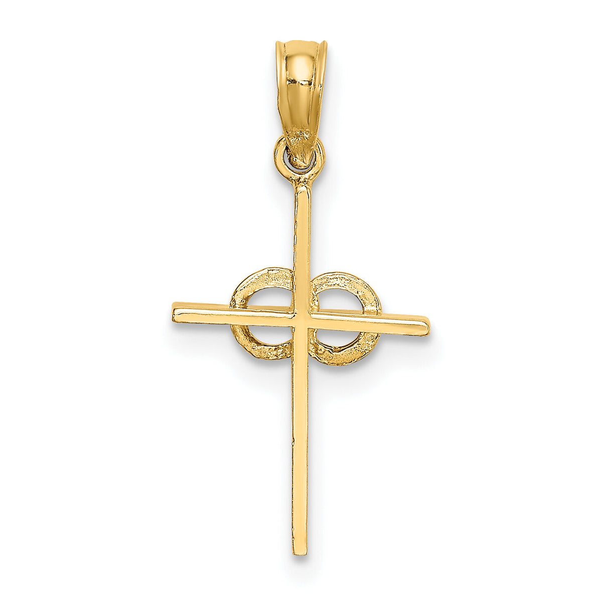 14K Polished Infinity Circles Cross Charm-K8398