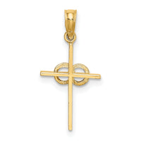14K Polished Infinity Circles Cross Charm-K8398