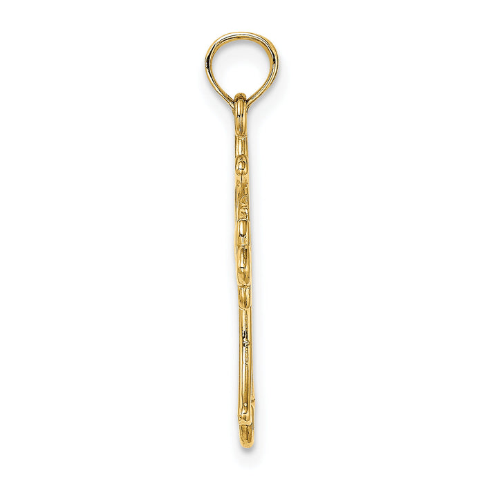 14K Cut-Out Dove Center Cross Charm-K8399