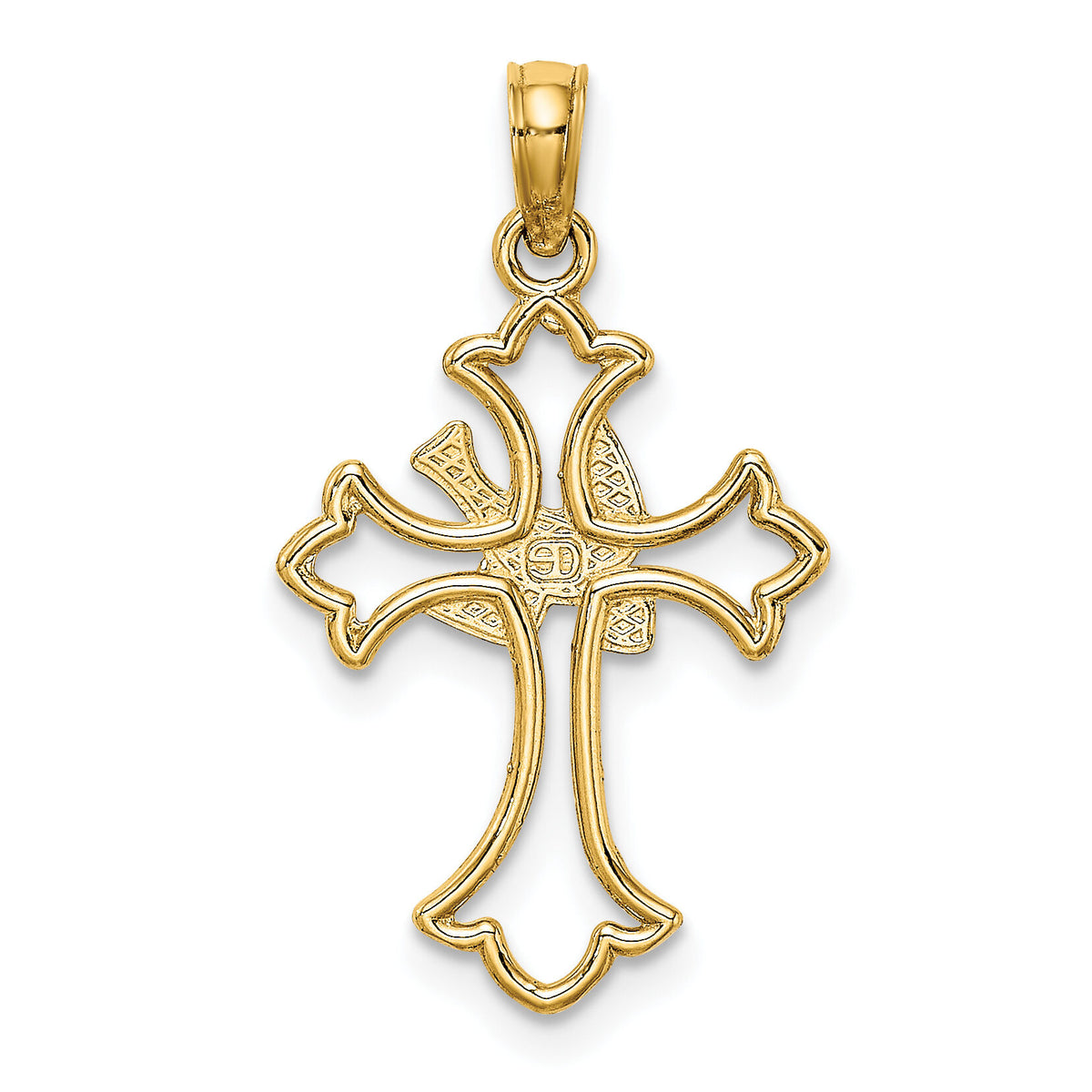 14K Cut-Out Dove Center Cross Charm-K8399