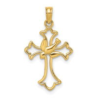 14K Cut-Out Dove Center Cross Charm-K8399