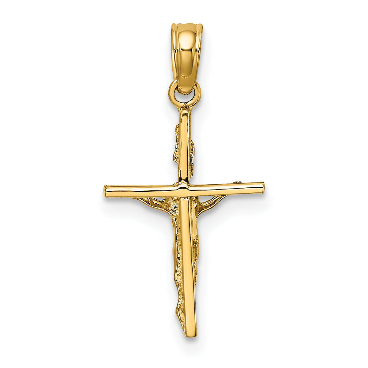 14K Small Polished Crucifix Charm-K8400