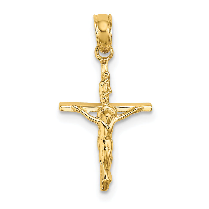 14K Small Polished Crucifix Charm-K8400