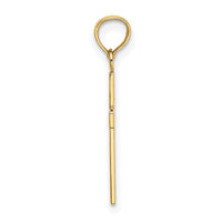 14K Textured Center Block Cross Charm-K8401