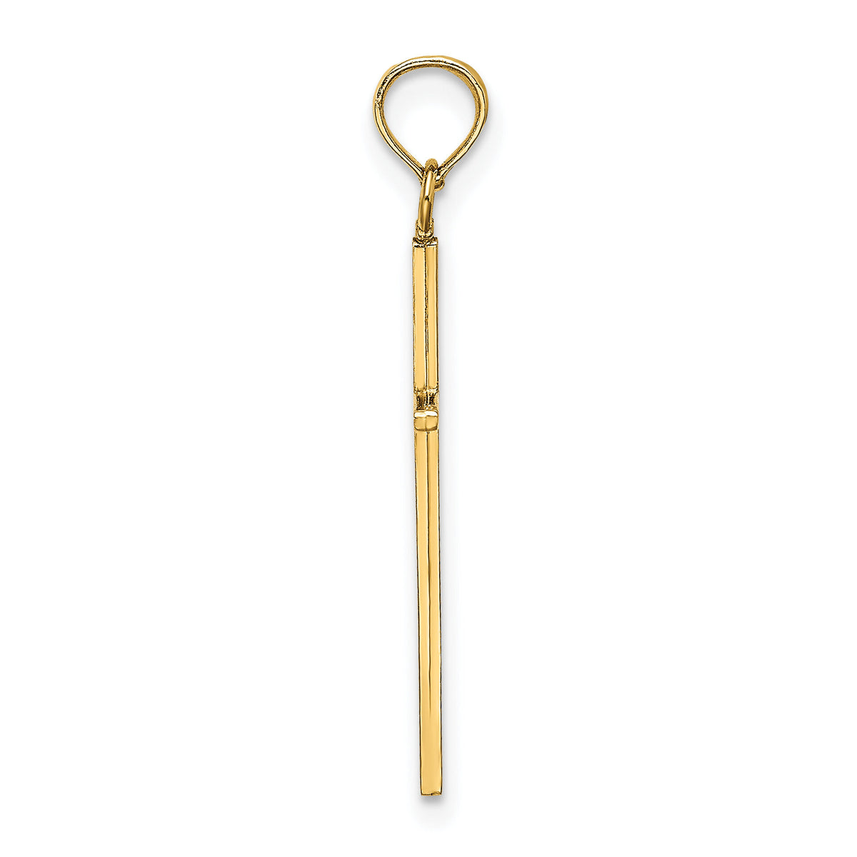 14K 3-D and Polished Stick Cross Charm-K8404