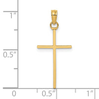 14K 3-D and Polished Stick Cross Charm-K8404