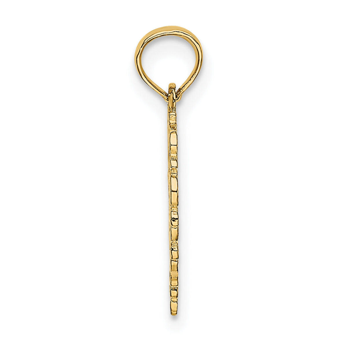 14K Textured Star Of David In Heart Charm-K8405