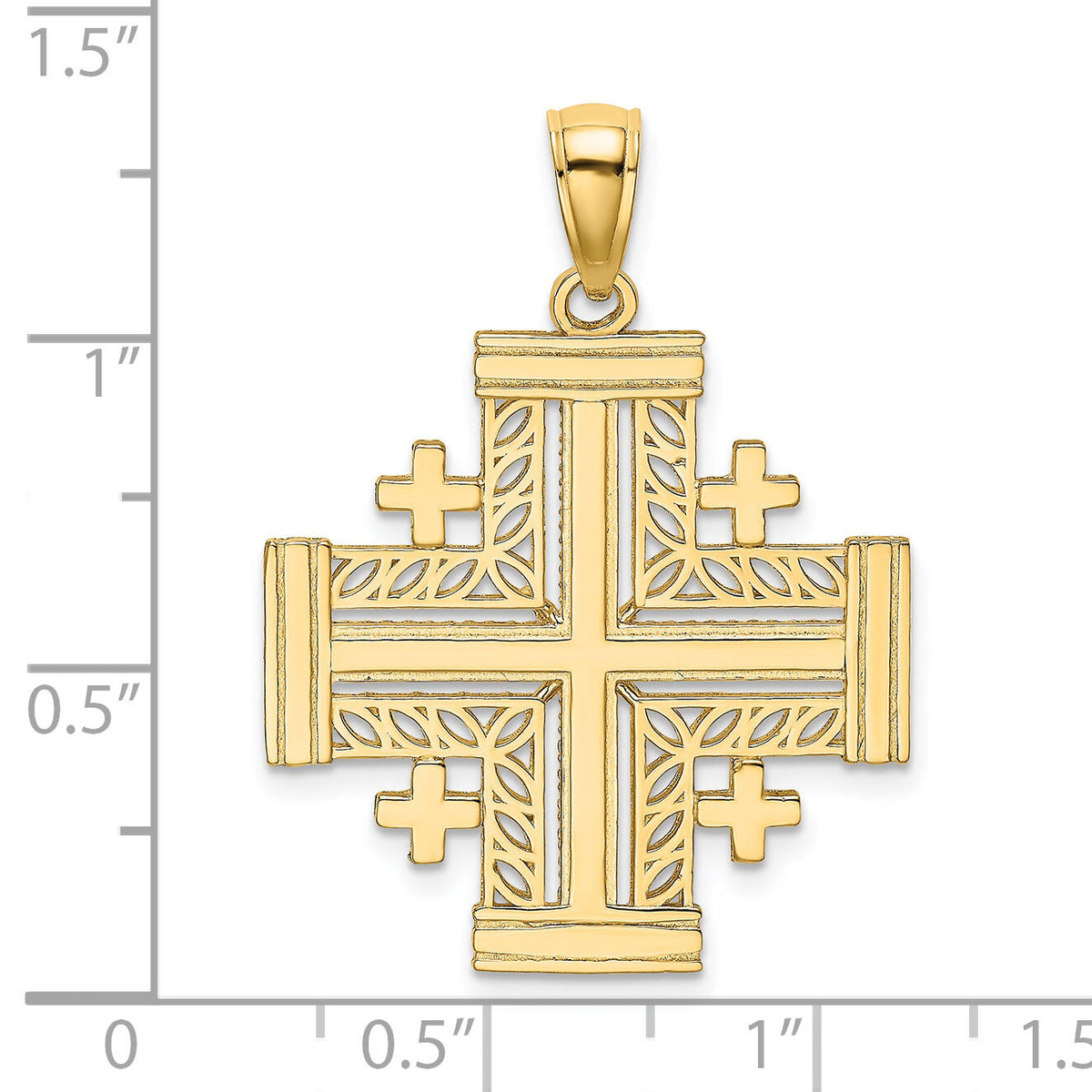 14K Cut-Out Jerusalem Cross Charm-K8406