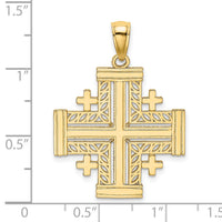 14K Cut-Out Jerusalem Cross Charm-K8406