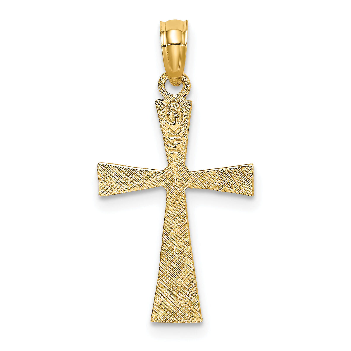 14K Engraved Cross W/Flared Tips Charm-K8408
