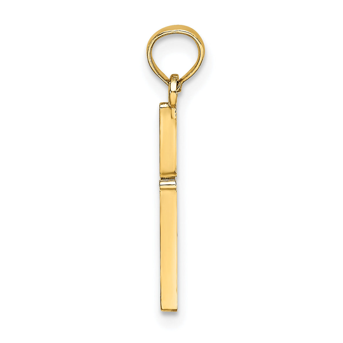 14K D/C and Polished Cross Charm-K8409