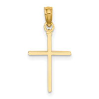 14K D/C and Polished Cross Charm-K8409