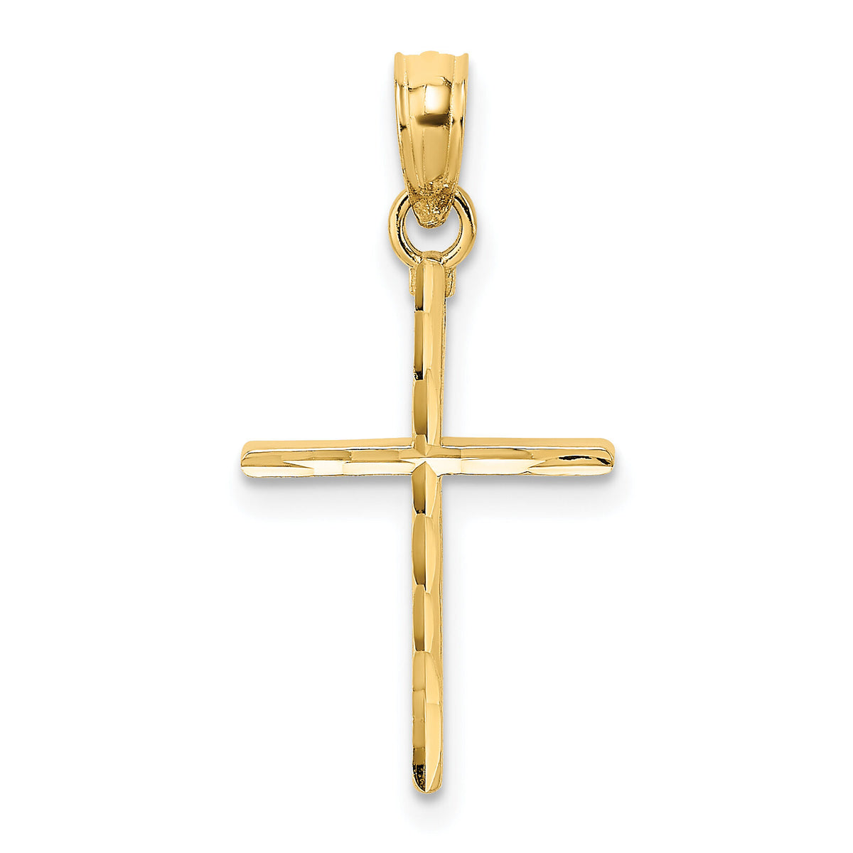 14K D/C and Polished Cross Charm-K8409