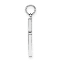 14K White Gold D/C and Polished Cross Charm-K8409W
