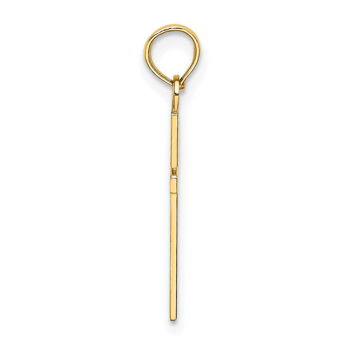 14K Polished Small Cross Charm-K8410