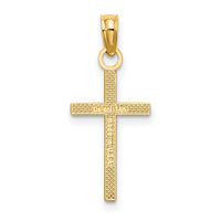 14K Polished Small Cross Charm-K8410