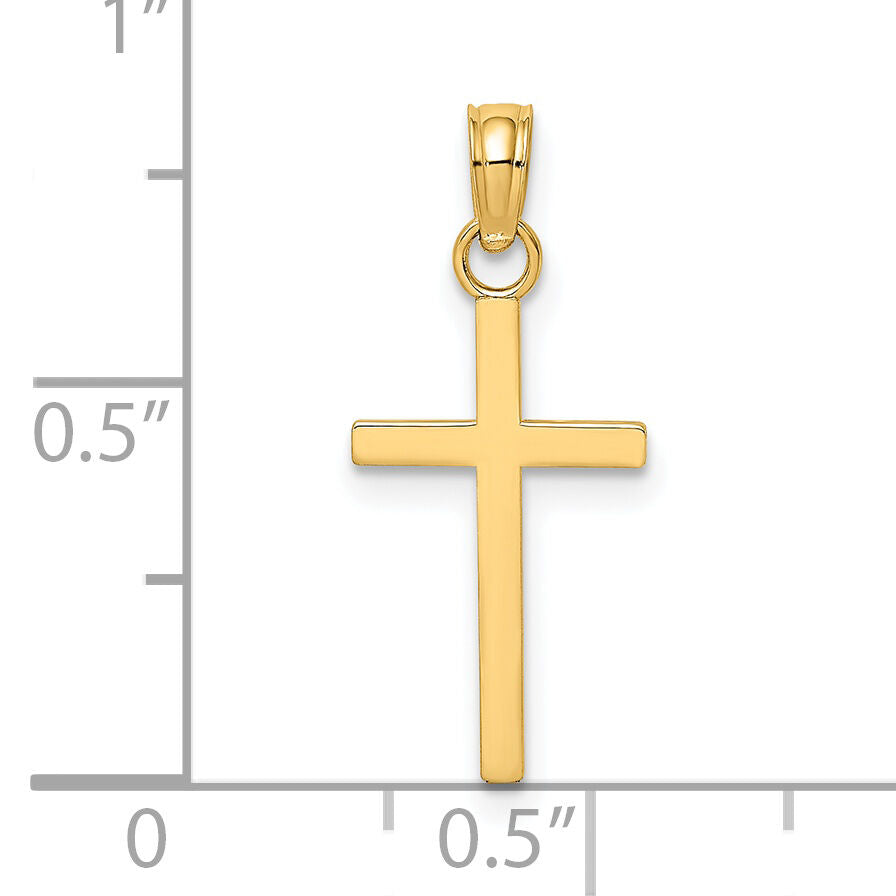 14K Polished Small Cross Charm-K8410