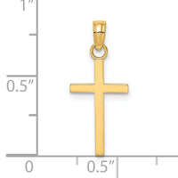 14K Polished Small Cross Charm-K8410