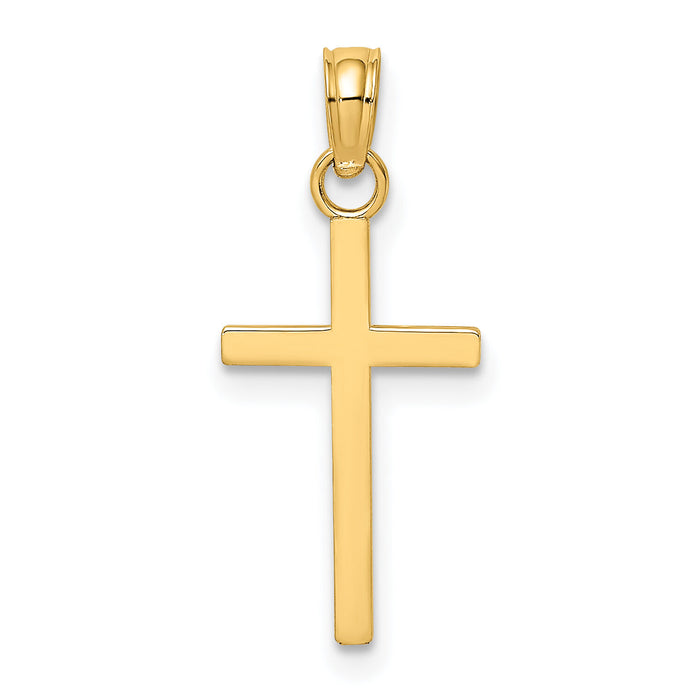 14K Polished Small Cross Charm-K8410