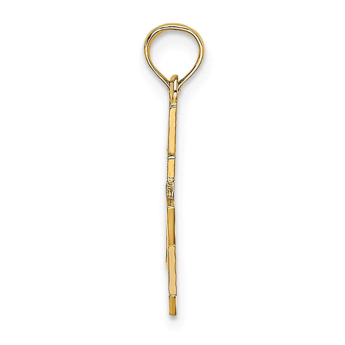 14K Polished / Engraved Star Of David and Cross Charm-K8412