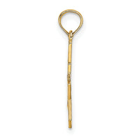 14K Polished / Engraved Star Of David and Cross Charm-K8412