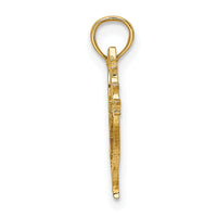 14K Cut-Out Dove with Olive Branch Charm-K8414